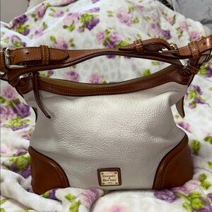 Dooney & Bourke Cream and Tan Leather Shoulder Bag W/ Wristlet included